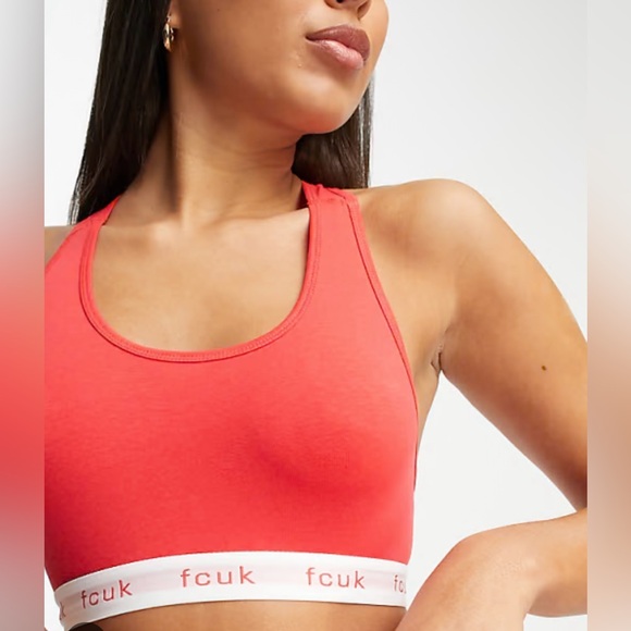 FCUK French Connection Crop Top Bralette and Bikini Brief Set - Picture 7 of 8